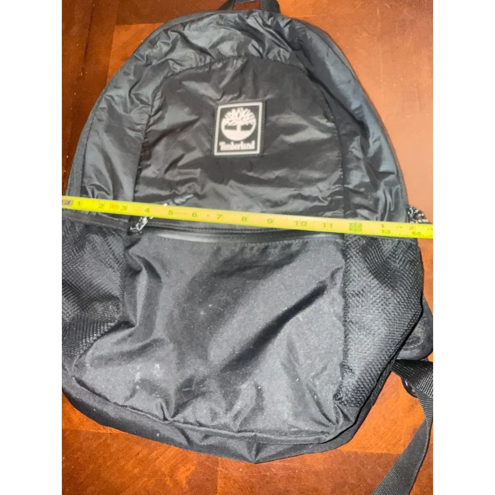 Timberland Black Nylon Backpack Daypack School Travel Bag‎ Mesh Pockets